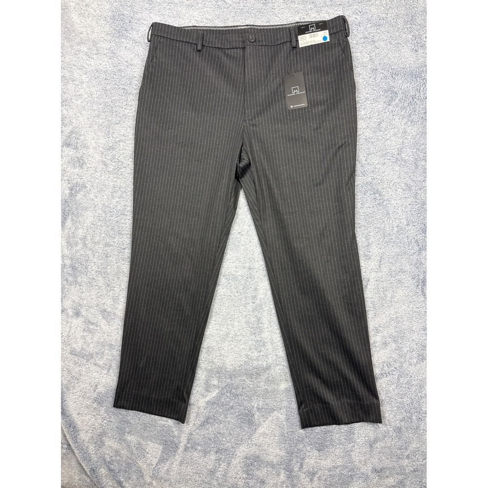 Michael Strahan Mens 40x30 Grey Pinstripe Modern Fit Stretch Dress Pants 40034